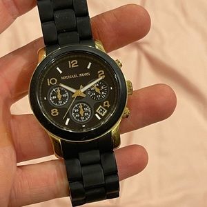 Black & Gold MK Watch